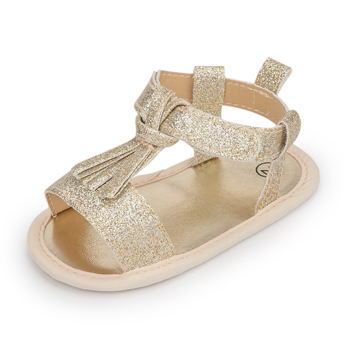 KIDSUN Neue Baby Mädchen Sadals Junge alias Bling Schuhe Baumwolle Anti-rutsch Sommer Prinzessin Erste Wanderer: Gold / 13-18 Monate