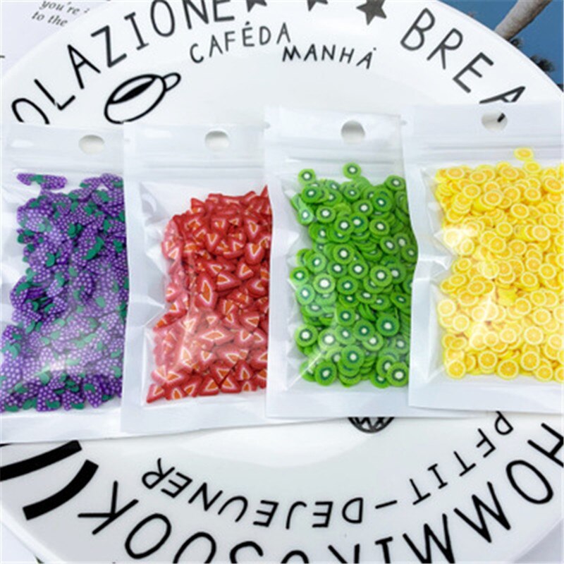 1000pcs/set Vegetables Slimes Fruit Slices Decor Additives For Filler Supplies Accessories Watermelon For Nail Art Slimes Toy