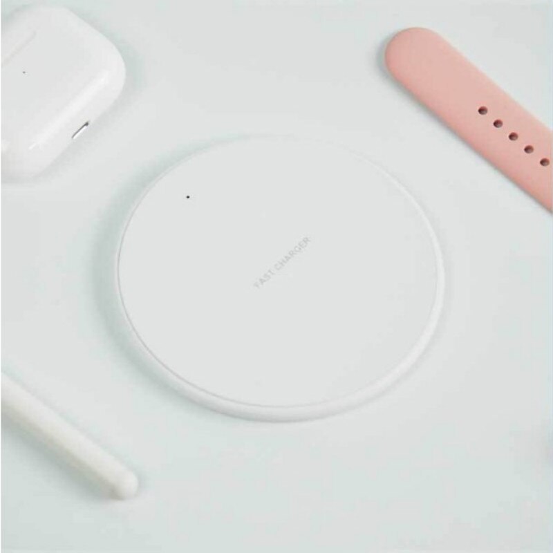 Wireless Charger For iPhone 12 11 Pro Xs Max X Xr 8 Induction Fast Wireless Charging Pad For Samsung Xiaomi HUAWEI: White