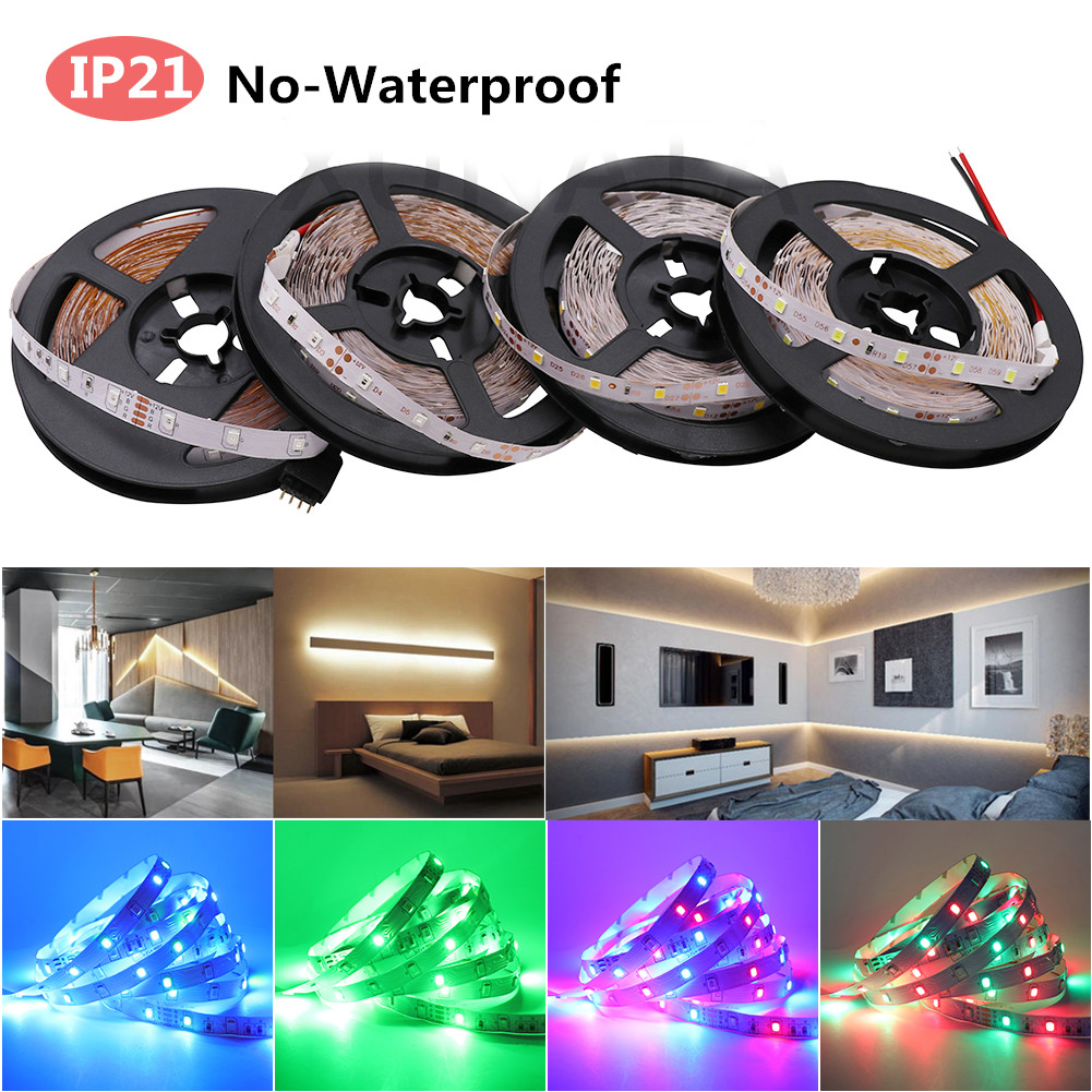 Bande LED RGB DC 12V 60LED s/m SMD 2835 étanche IP21 IP65 éclairage intérieur bande Flexible lampe LED 5m