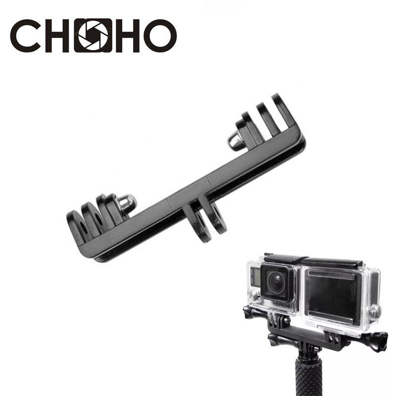 Vite connettore ponte doppia staffa per Gopro hero 10 9 8 7 6 5 4 3 + XiaoMi Yi SJ4000 SJ5000 SJ6000 supporto per Selfie supporto Flash