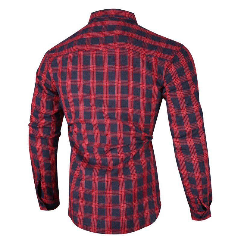 Amerikaanse maten heren geruite overhemden 100%  katoenen casual lange mouwen modieus jeugd overhemd regular fit heren blouse: Rood / Xxl
