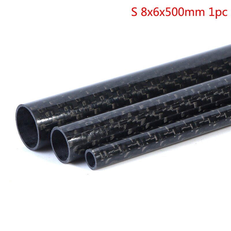 1 PCS Carbon Fiber Tube Length 500mm Outer Diameter 8/14/18mm Inner Diameter 6/12/16mm For RC Model Airplane: S