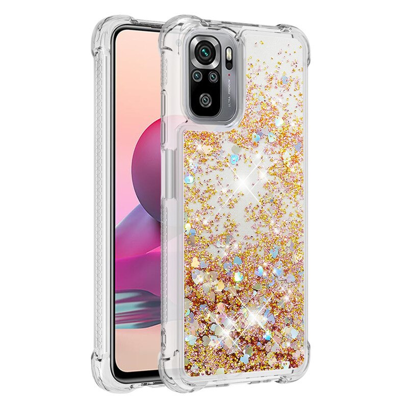 Dla Redmi uwaga 10 S przypadku mody Quicksand Glitter ciecz skrzynka dla Xiaomi Redmi uwaga 10 S telefon pokrywa Redmi Note10s 10 S Coque: Redmi Note 10 4G / B10