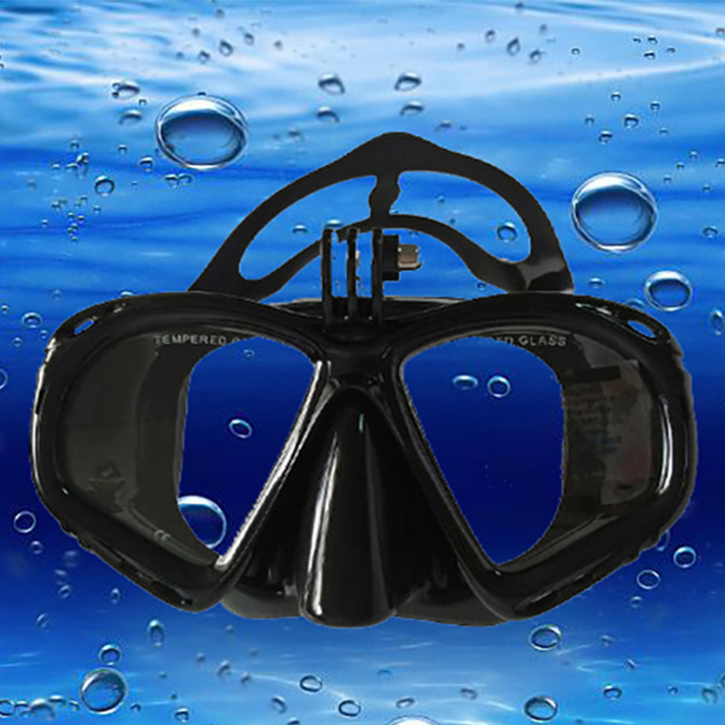 Mænd kvinder justerbare hærdet linser googles briller dykkermaske med gopro mount svømning snorkling øjenbeskytter: Stil 2