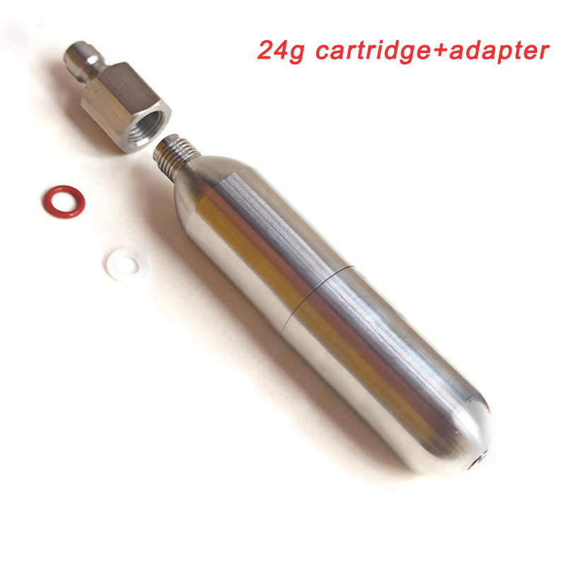 3/8-24unf 24g 45g 33g cartuchos de CO2 cilindro recargable de acero inoxidable de alta presión para entrenamiento de oxígeno chaleco de rescate de buceo: Castaño