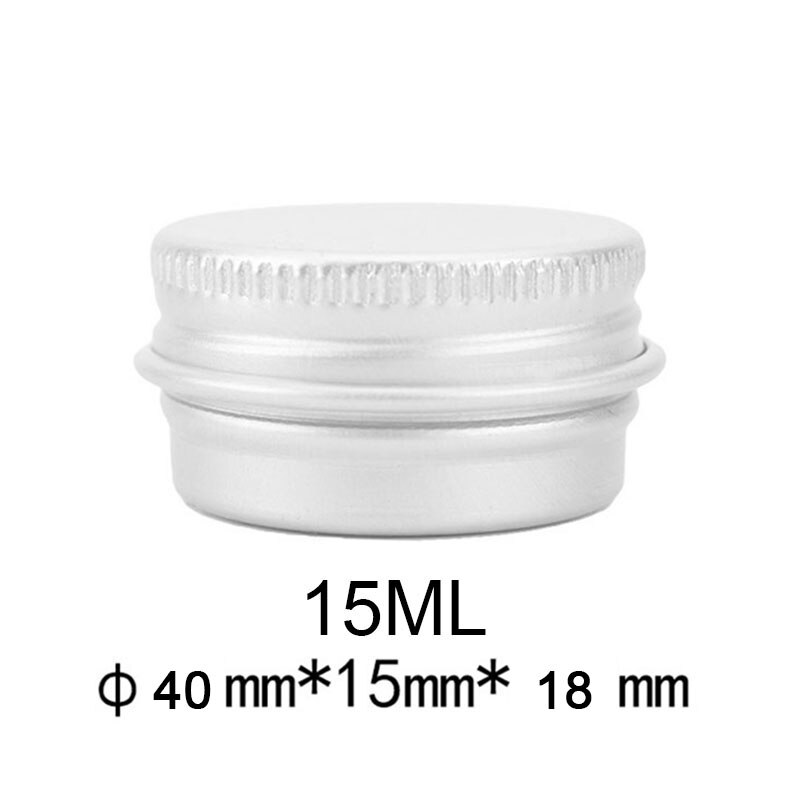 protable Small Aluminum box Refillable Containers Empty Cosmetic Silver Cans Round Screw thread Lip Cream Travel Packing Makeup