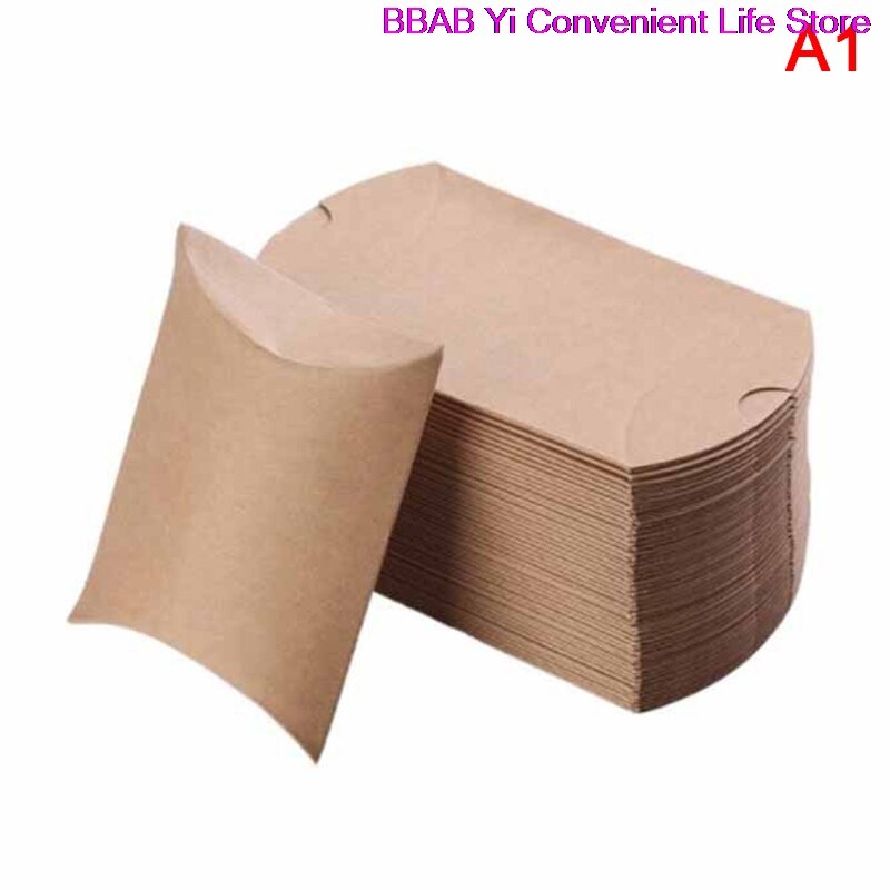 Caja de papel Kraft en forma de almohada, 10 Uds.: A1