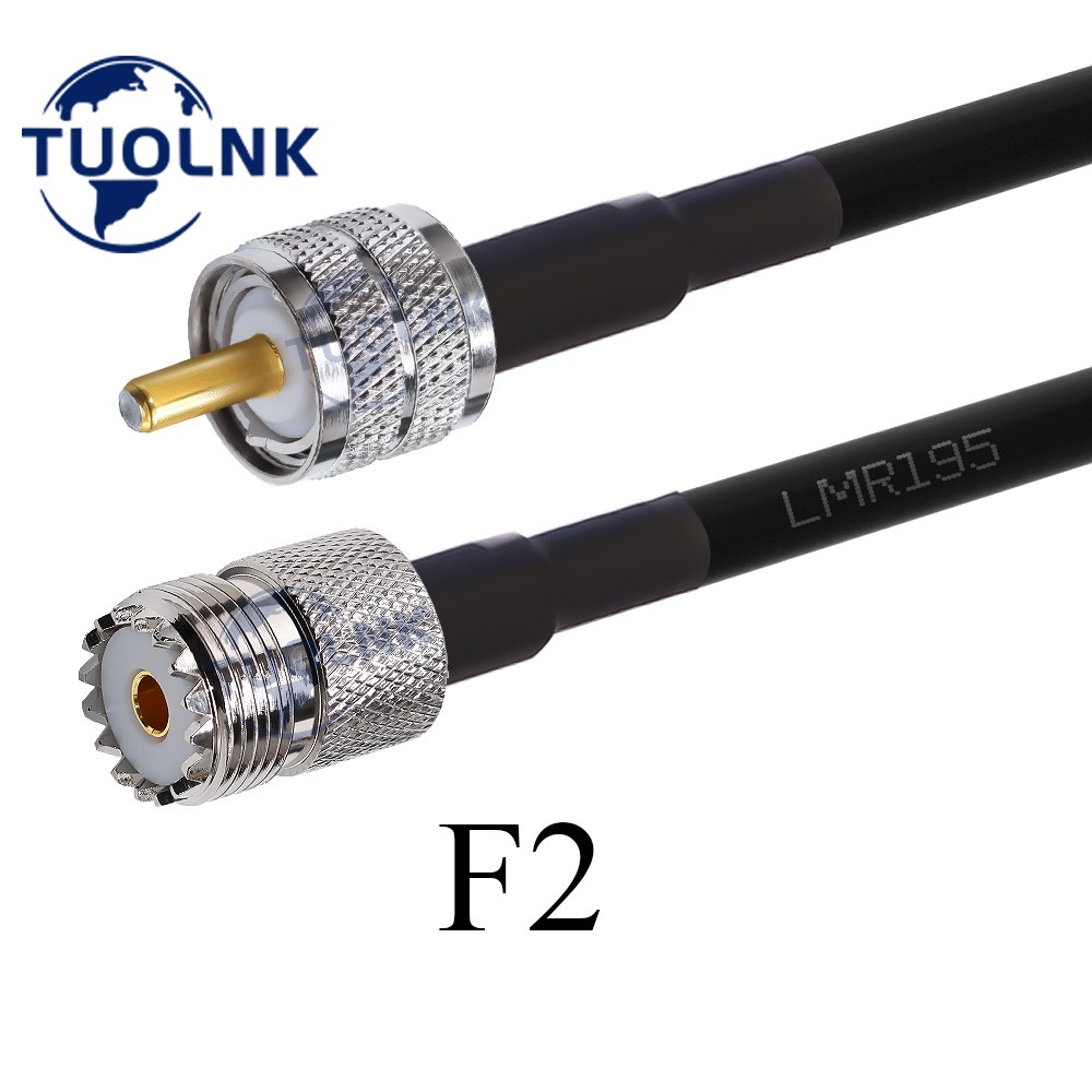 Conector macho/hembra UHF PL259 LMR195 Cable Coaxial RF 50ohm PL259 LMR195 Cable Coaxial de puente de antena: Gris oscuro / 14P