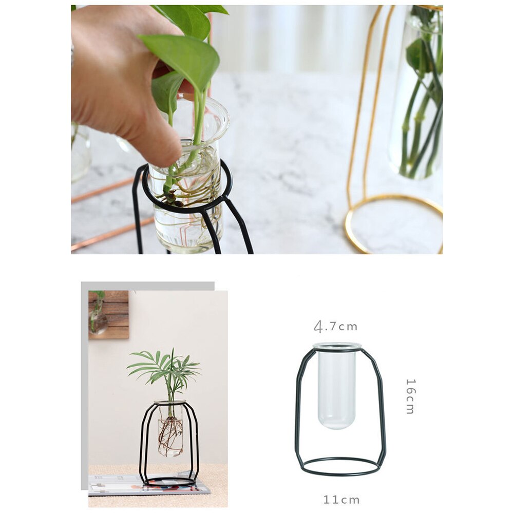 Nordisk metalstand reagensglas vase plante blomsterpotte hydroponisk planter hjem indretning