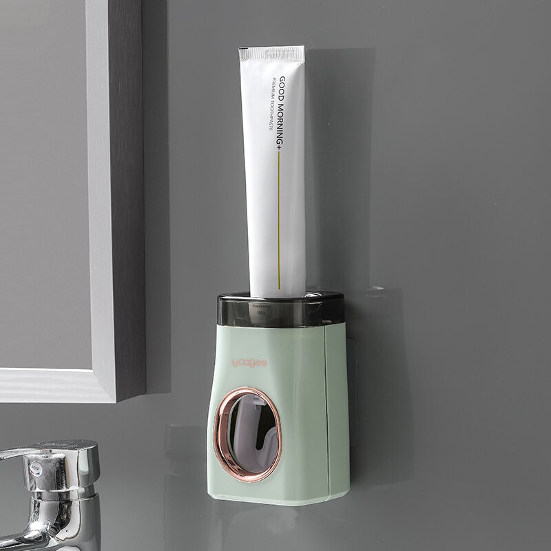 Automatic Tube Toothpaste Squeezer Wall-Mounted Punch-Free Press Toothpaste Dispenser No Waste Banheiro Bathroom Accessories 50: light blue