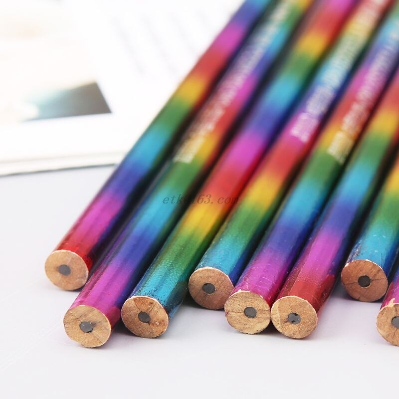 12Stck Regenbogen Bleistift Holz Umweltschutz Helle Farbe HB Zeichnung Malerei Bleistifte Schule Büro Schriftlich Stift