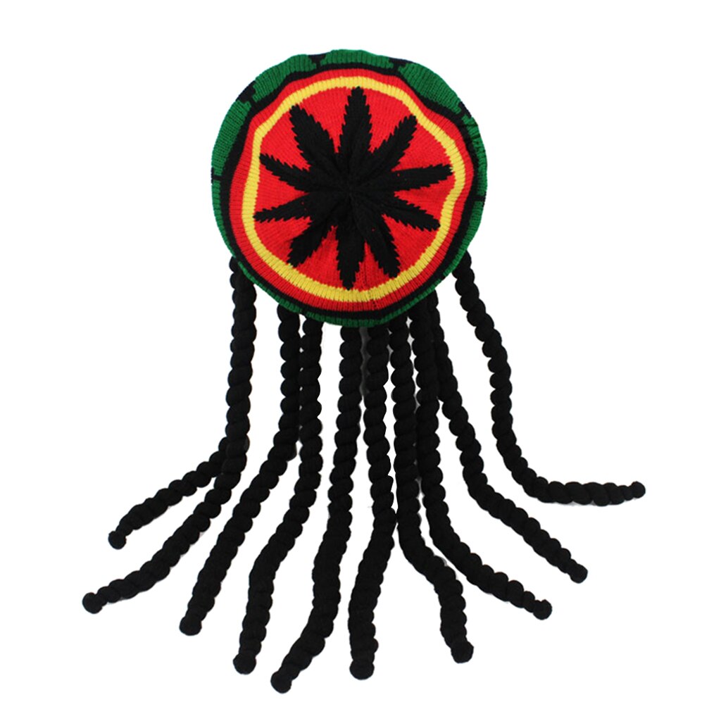 Rasta Dreadlock Reggae Jamaican Hat Rasta Wig Cap for Adults