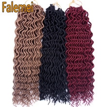 FALEMEI-tresses synthétiques au Crochet, Extensions de cheveux, 18 pouces, 60g, 24 brins/paquet