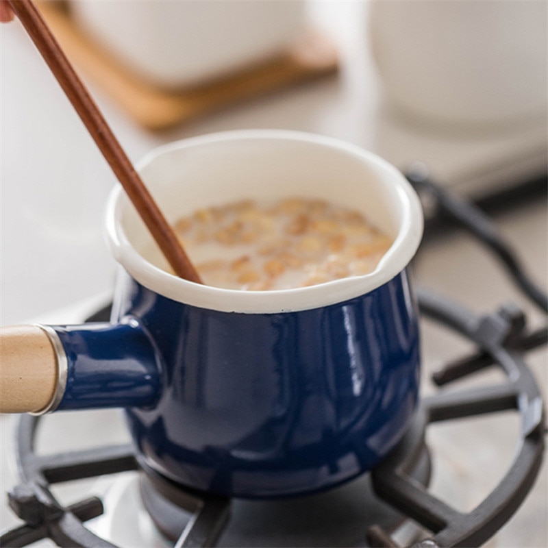 Pot de cuisine, chauffe-eau en porcelaine à poignée unique, chauffage lait nourriture pour bébé casserole de cuisine Sauce Pot de cuisine pour cuisinière à Induction et cuisinière à gaz