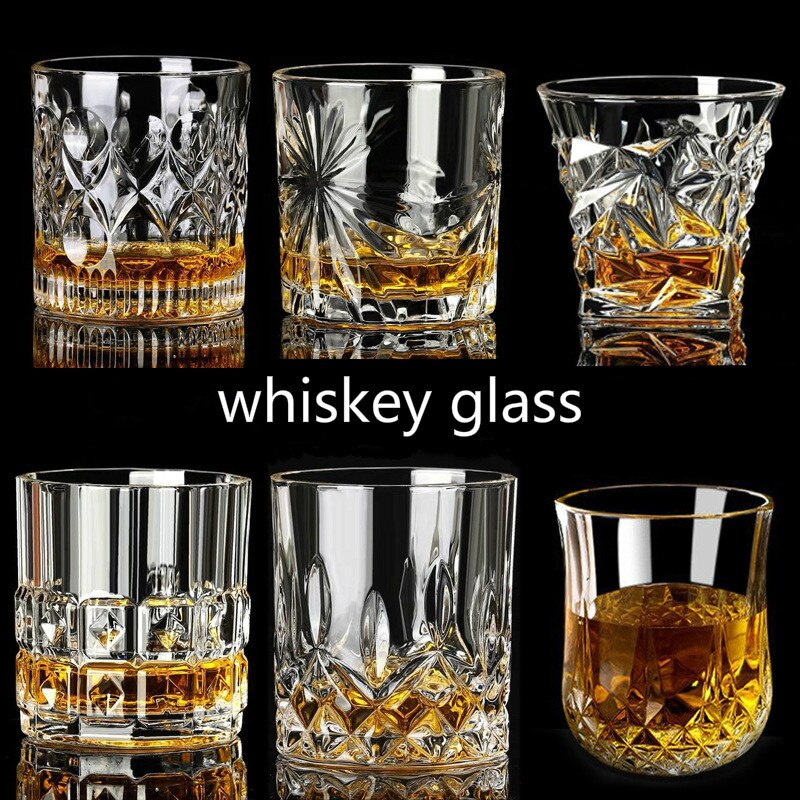 European whiskey glass household crystal glass foreign wine glass spirit wine glass diamond beer glass