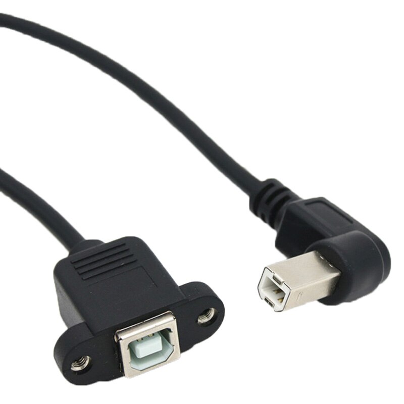 1PCS Right Angle USB Type B male to USB B female Printer Panel Mount Extension Cable Cord 0.3M 0.5M