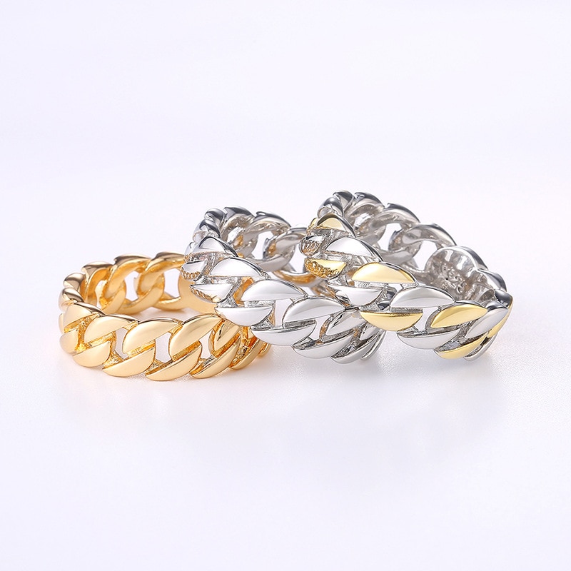 Trendy Gold Silver color Chain Rings for Women Cou... – Vicedeal