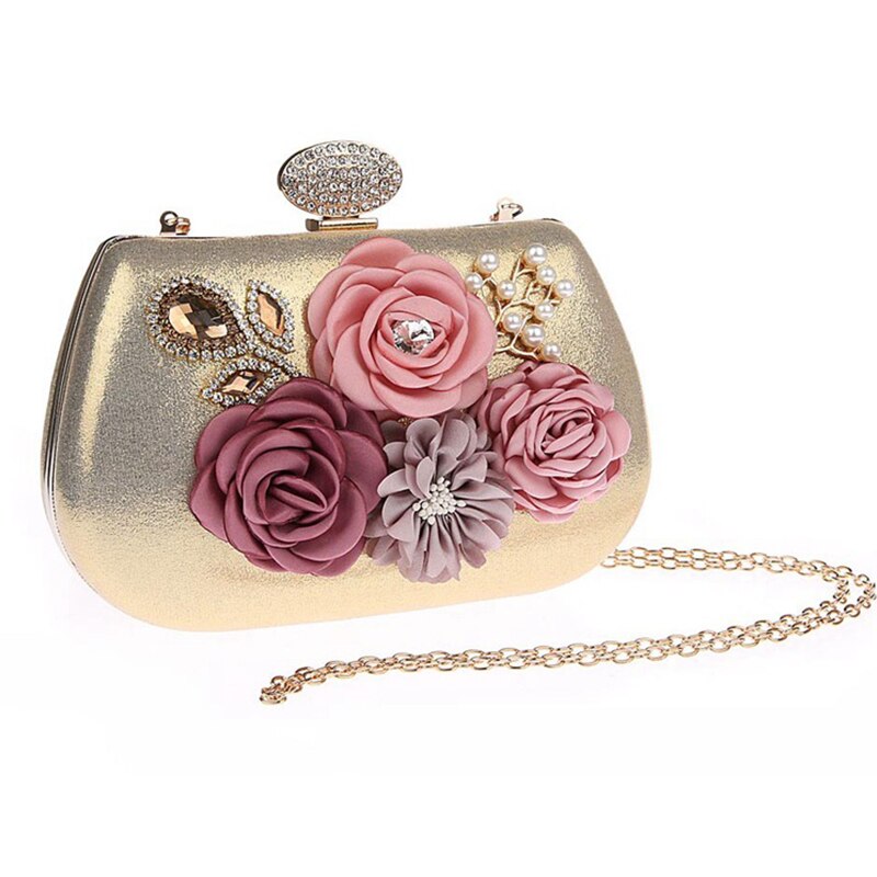 Sac à main bleu doré pour femmes | Pochette pour femmes à fleurs exquises, pochettes de soirée pour Banquet de mariage, sacs à main ZD1068