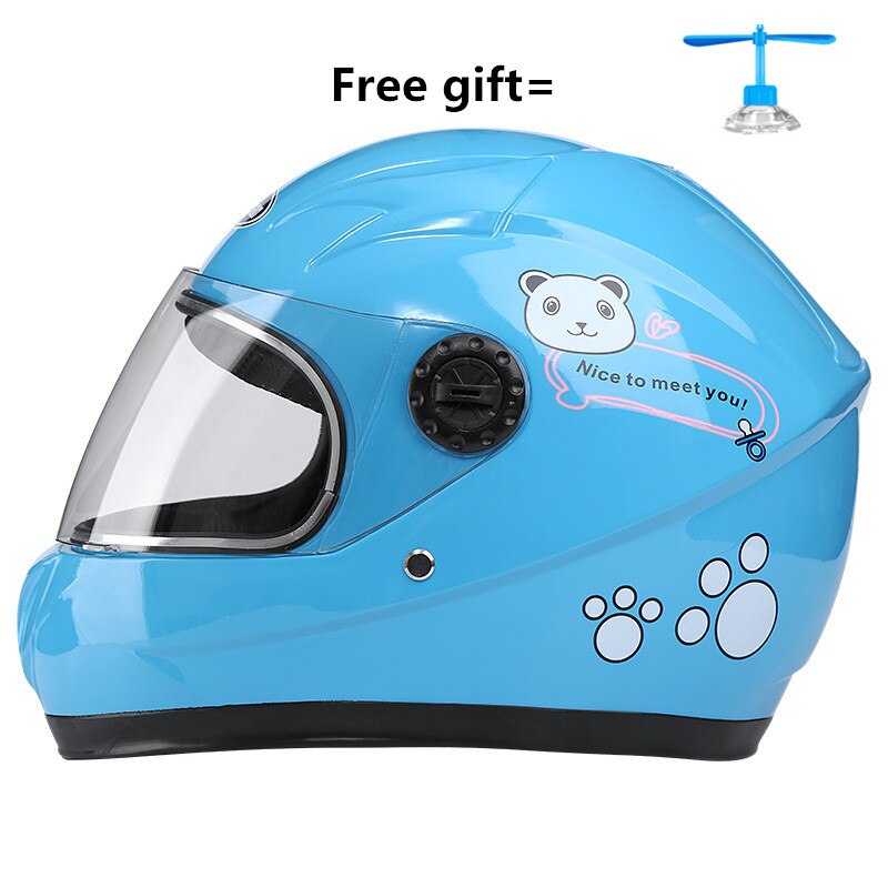 3 to 9 gamla barn motorhjälm säkerhet helansikts motorcykelhjälm för barn elektromobil casque casco capacete moto kask ce: Blå