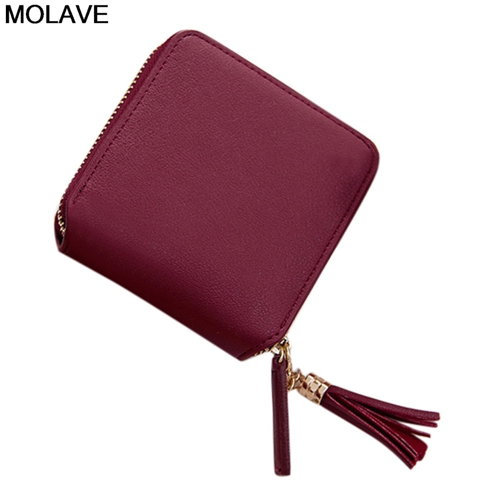 Cartera Molave de con borla sólido corto para mujer, cartera para mujer, Tarjetero con cremallera, tarjetero, cartera de mano, monederos para mujer