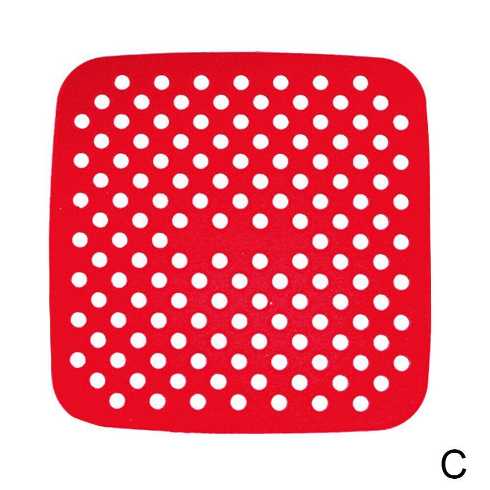 1Pc Lucht Friteuse Vierkante Bakken Pads Herbruikbare Food Grade Vierkante Siliconen Siliconen Matten Schotel Taart Gegrilde Gereedschap Bun Olie bakken K0C9: 8.5inch C