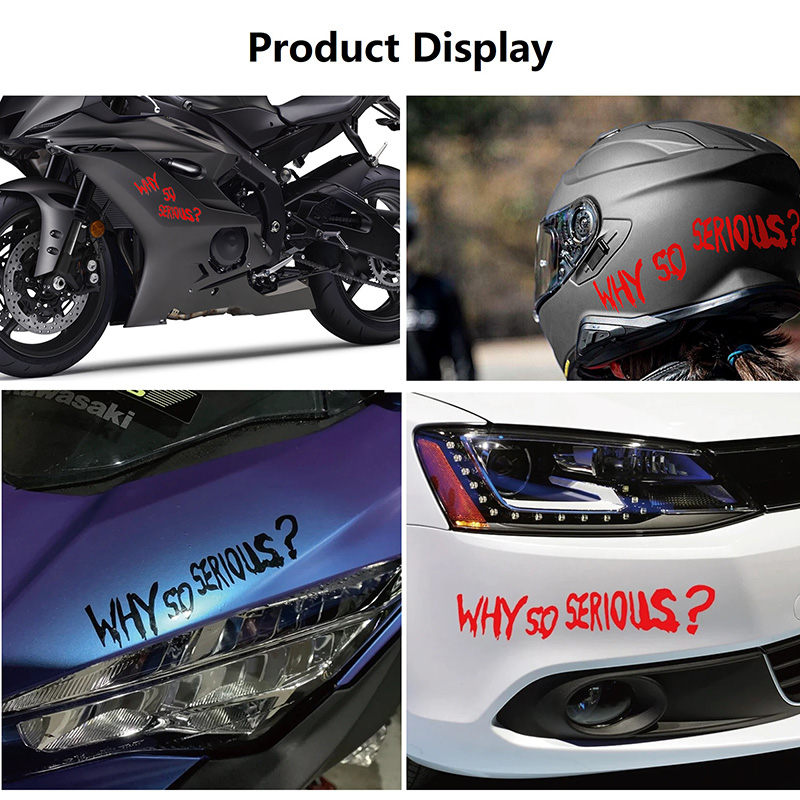 Why So Serious Decals Motorcycle Stickers Car Reflective Stickers Joker Personality Letters Decorative Lamp Vinyl
