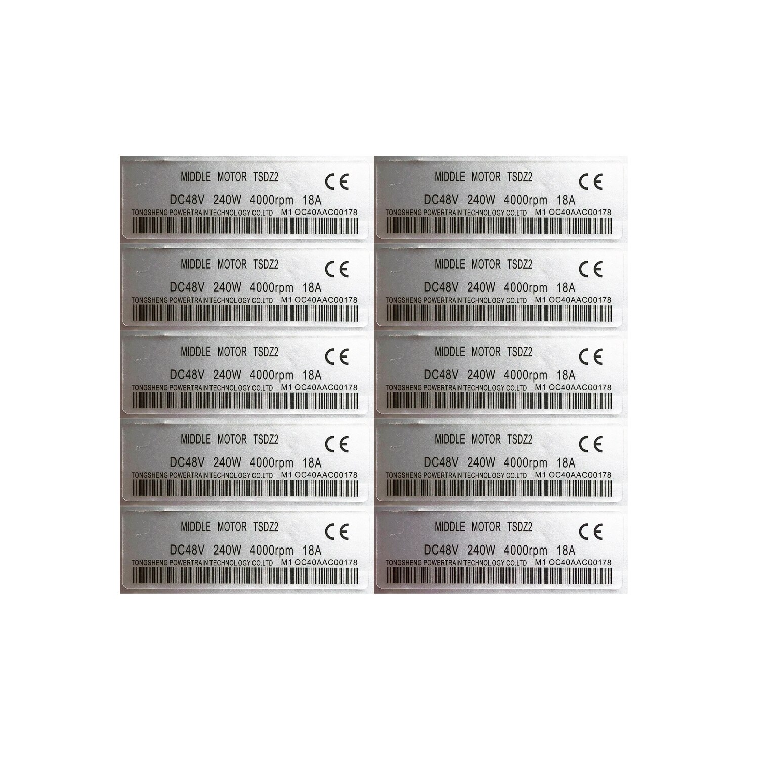 48V 240W Stickers Tongsheng mid motor 10/20 PCS/LOT eBike Conversion Kit Sticker for Tongsheng TDZ2