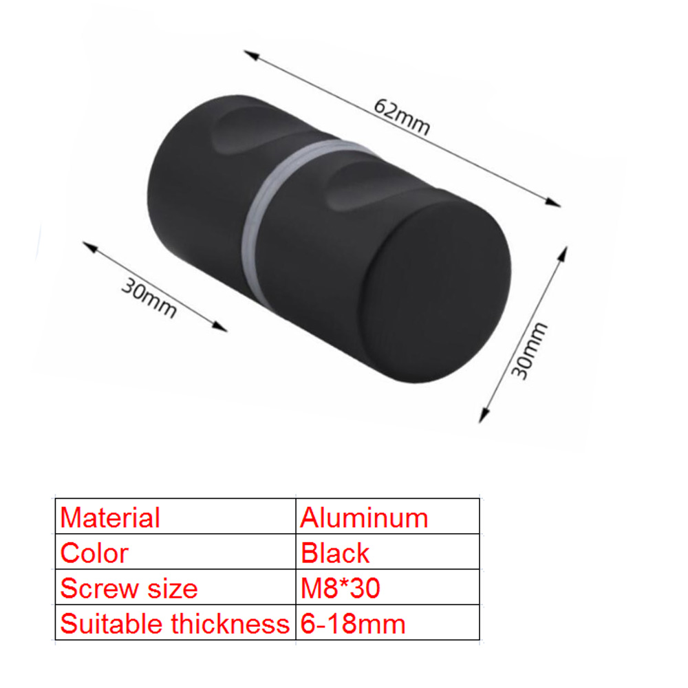 Manija de puerta moderna de aleación de aluminio, perilla de puerta de vidrio para baño, armario de ducha, ventana, armario de cocina, manija de Hardware con tornillo: De plata cepillo