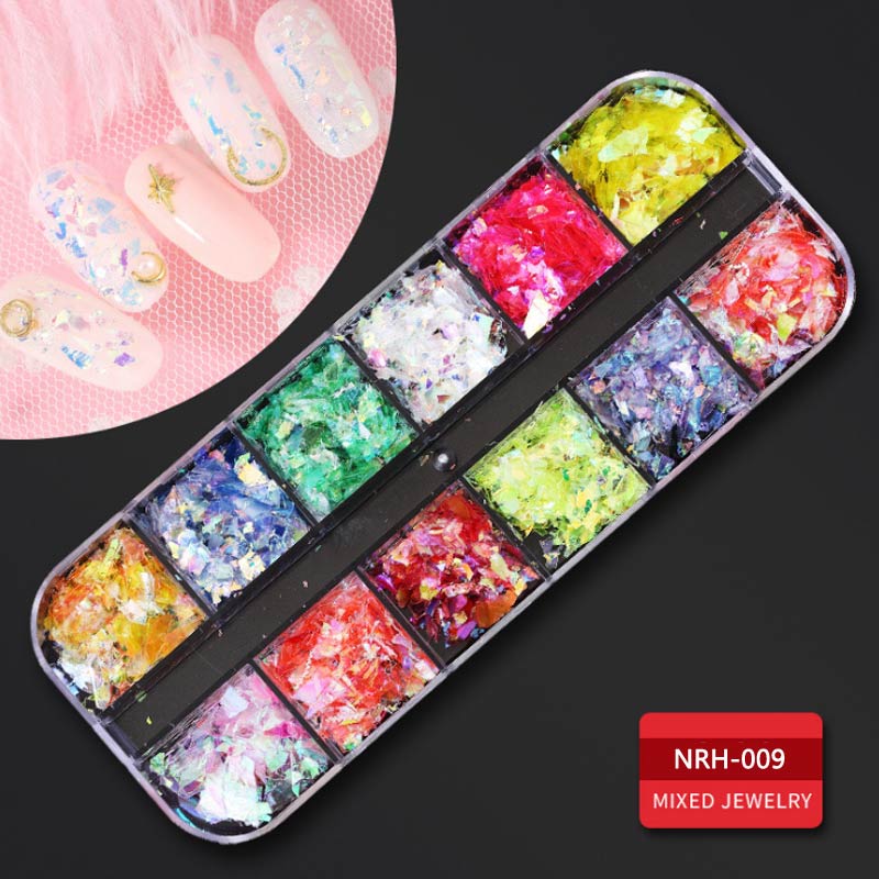 Neue Nagel Kunst Dekorationen 3D Kristall AB Strass Nagel Steine Charme Edelsteine Perle DIY Gold Silber Niet NäGel Schmuck Zubehör: 009