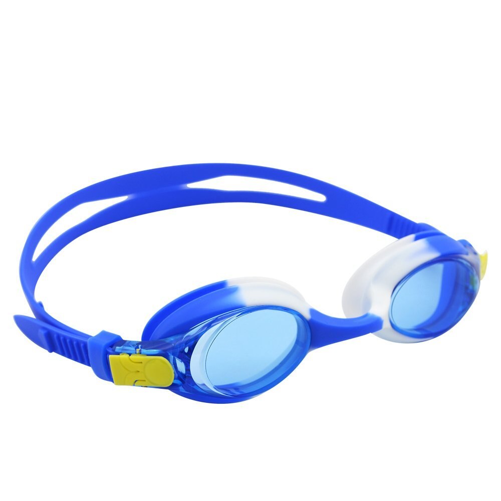 Gafas de natación para niños, gafas para la piscina para niños, marco de silicona transparente, correa ajustable HD, resistente al agua, Anti-Niebla, 6 colores: Blue