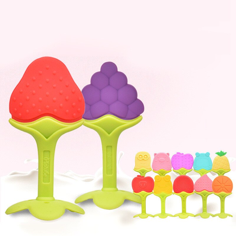 1Pcs Trekken Bijtring Banaan Veiligheid Bpa Gratis Food Grade Siliconen Fruit Baby Baby Kids Tandenborstel Speelgoed Baby Kauwen