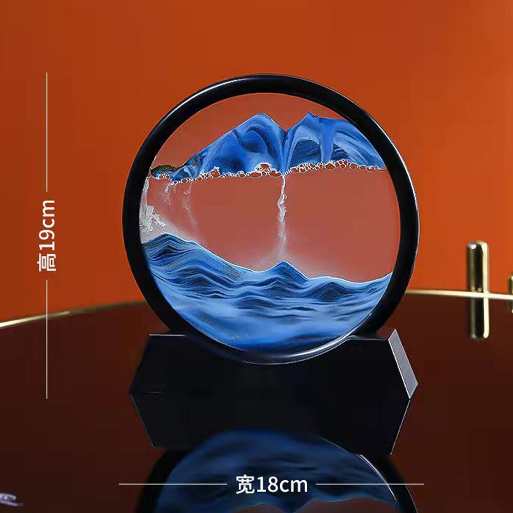 3D Glass Sandscape Hourglass In Motion Moving Sand Frame Art Painting Picture Display Flowing Hourglass Sand Timer