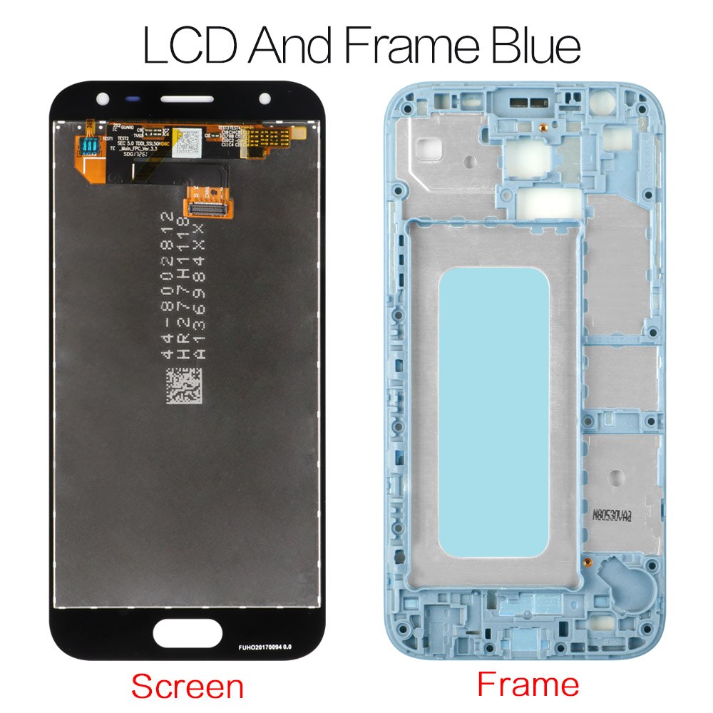 AMOLED LCD Screen for Samsung Galaxy J3 Pro J330F J330FN - 5.0 inch Display with Touch Digitizer: LCD Frame Light Blue