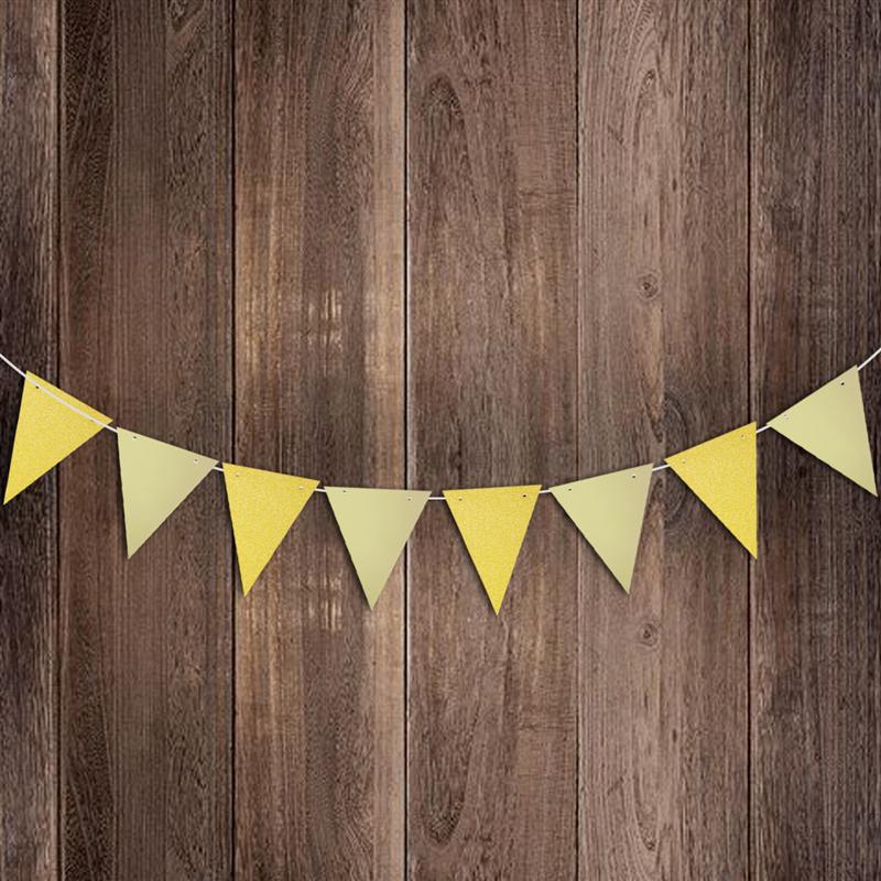 3 Meter Babys Verjaardag Banners Glitter Wimpel Vlaggen Guirlande Streamer Baby Kamer Nursery Opknoping Decor (Golden)