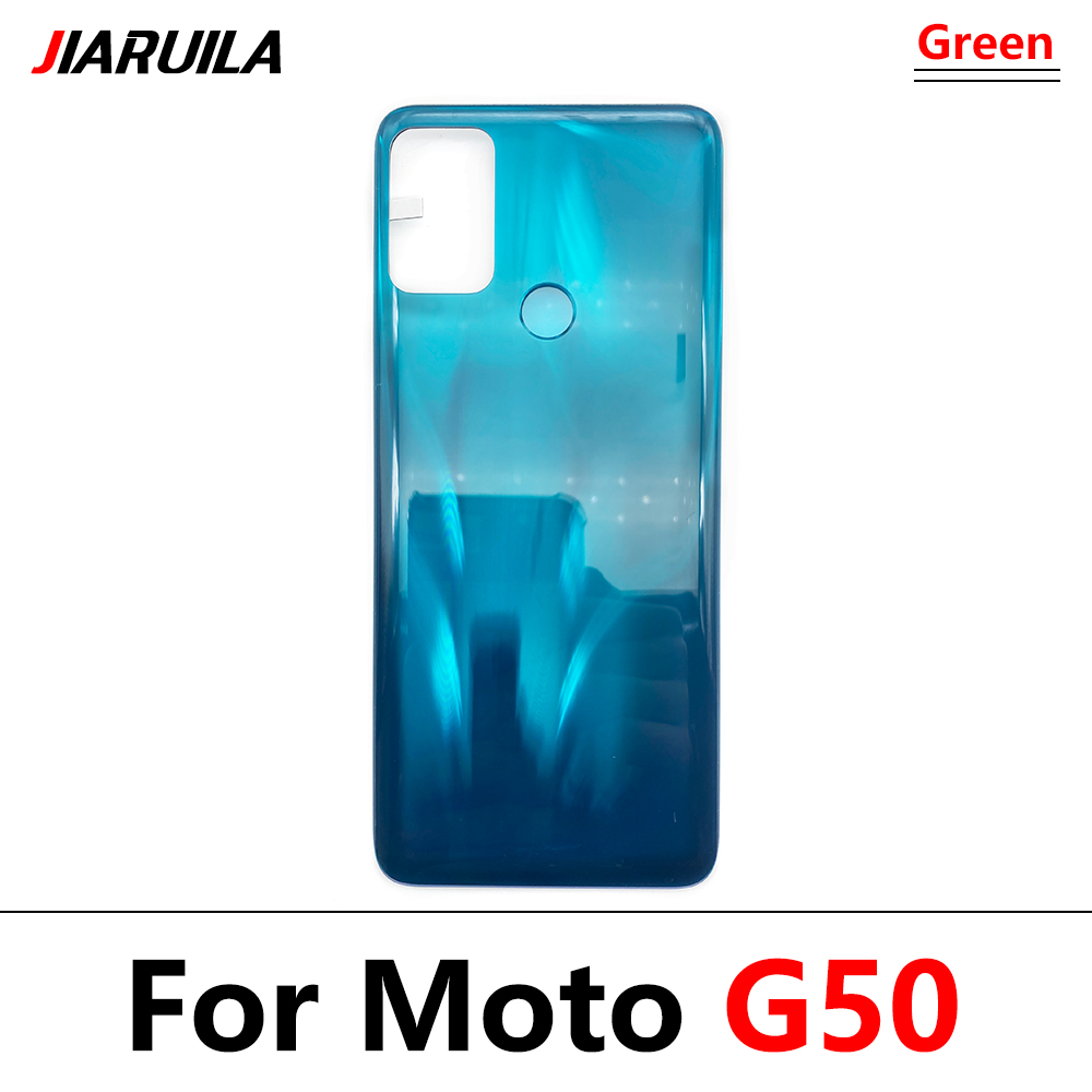 Back Battery Cover Rear Cover Glass Housing Case For Motorola Moto E6 Plus E6S G 5G E7 Power G20 G50 G60 With Glue Adhesive: G50 Green