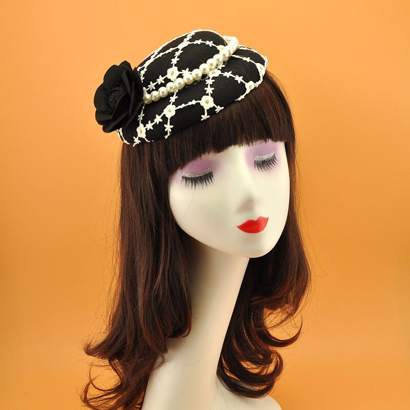 Chapeaux de mariée bleu marine fascinateurs de mariage coiffe chapeau de fête accessoires de mariage accessoires de cheveux de fête