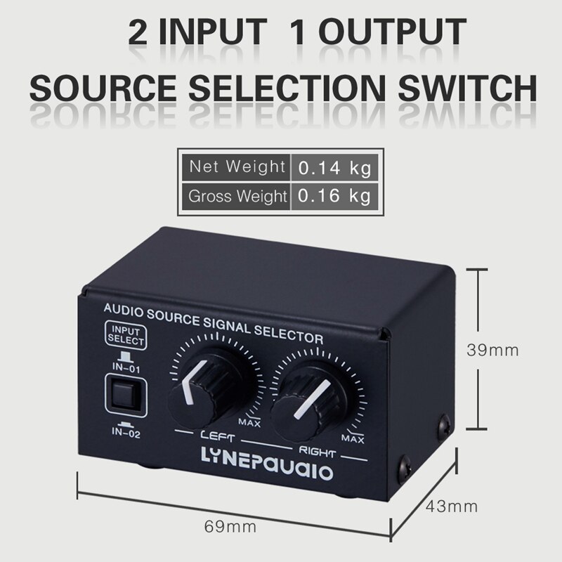 2 in 1 Out RCA Signal Cable Splitter Selection, Switcher, Speaker, Switcher , Source Connector Distributor Box