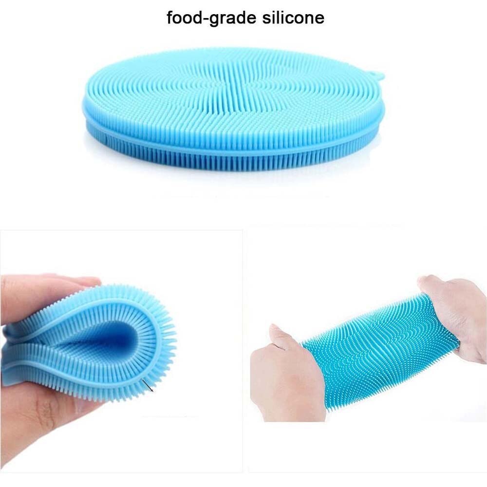 5pcs/pack Silicone Dish Sponge Dish Washing Brush Scrubber Cleaning Sponges Dish Cup Pan Pot Vegetable Fruits Scrubbing Pads