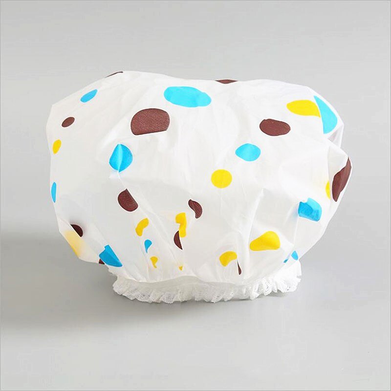 Waterproof Shower Cap Elastic Thicken Bathing Cap Bathing Hat For Women Spa Bathing Hair Salon Bathroom Shower Cap: E