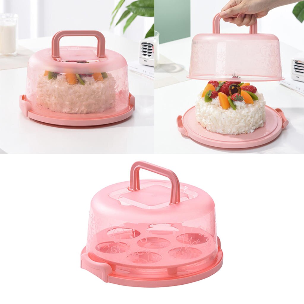 Cake Cupcake Muffin Carrier Holder w/Collapsible handle Locking Lid BPA free