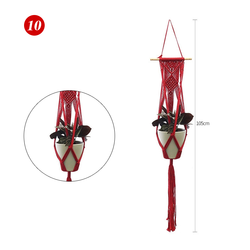 Pot de Fleurs Suspension pour Plantes en Macramé pour Jardin et Cour, Panier Suspendu Fait à la Main pour Décoration Murale: 10