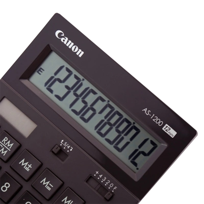 Calculadora auténtica Canon AS-1200, curvo clásico, modelos de gran potencia dual, 1 unidad