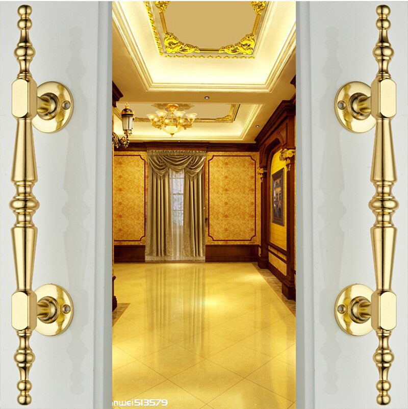 European Gold Solid Wooden Door Sliding Door Wardrobe Door Handle Cabinet Drawer Handle Knobs Hardware