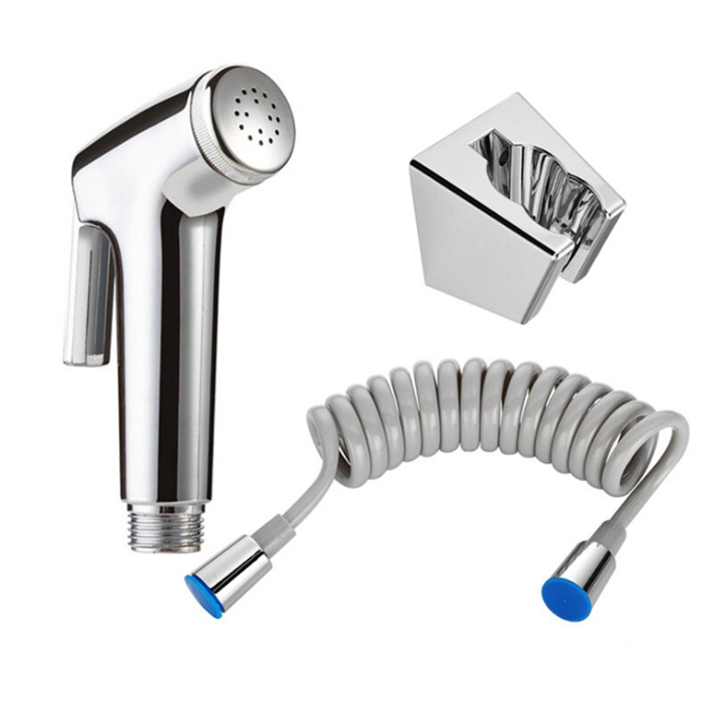 1Set Abs Chrome Handheld Bidet Sproeier Badkamer Douchekop Adapter Waternevel Slang Kit