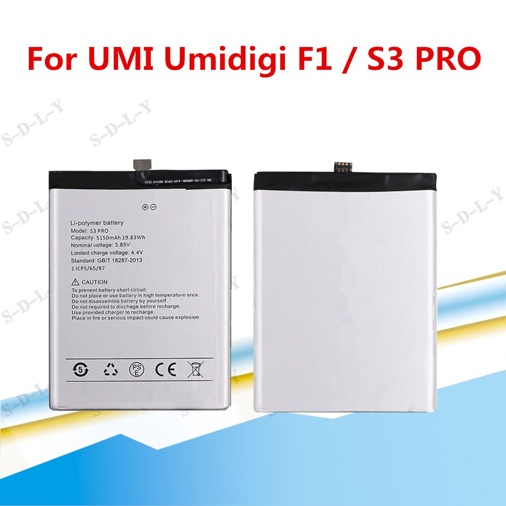 5150mah S3 Pro Battery for Umi Umidigi S3 Pro F1/ F1 Play Replace Cell Phone Batteries +Tracking + Tools