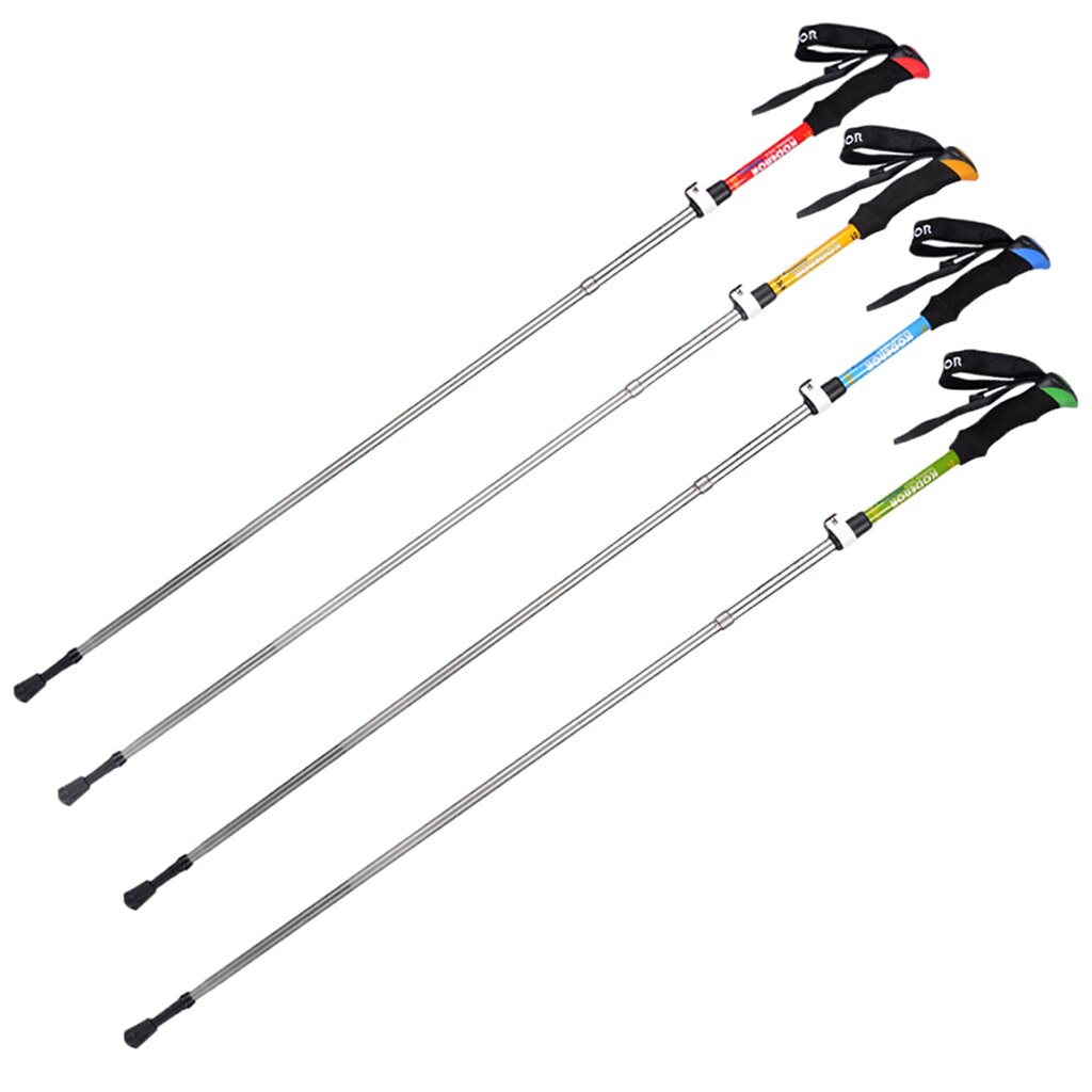 Adjustable Hiking Walking Poles Safety Multifunction Tool Ultralight 5 Sections Portable Hiking Poles Hiking Equipment