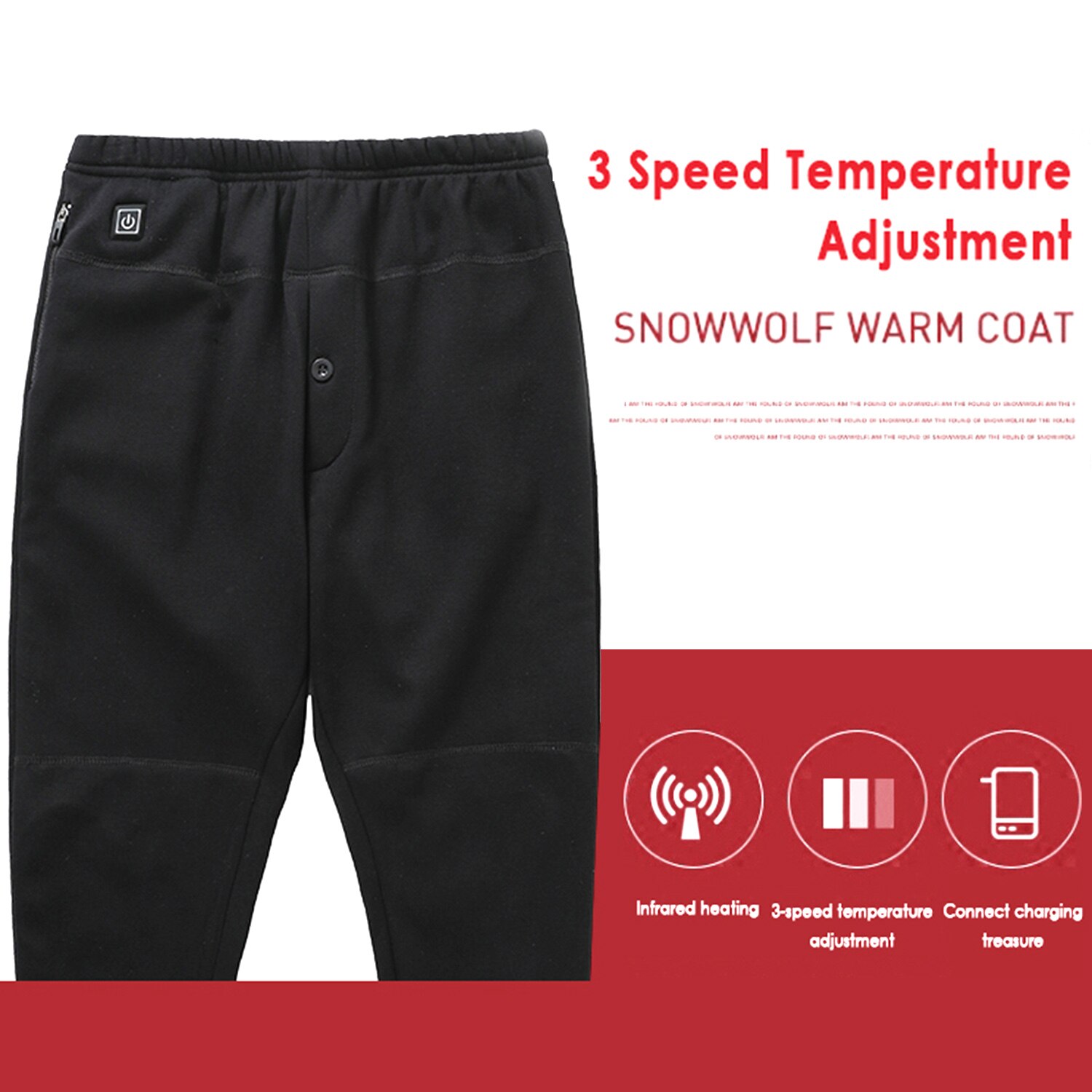 Usb opvarmede bukser kvinder genopladelige slanke fortykkelse opvarmede baselayer bukser varmebukser skiopladning elektriske bukser