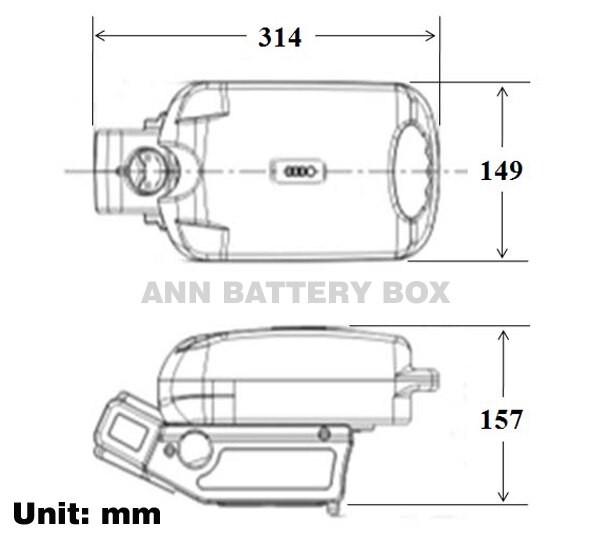 36V lithium battery box E-bike battery case 36V little frog battery box/case Not include the battery