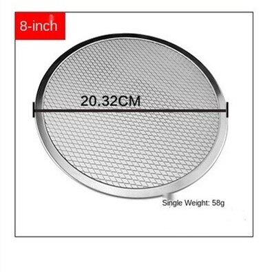Aluminum Thickened Pizza Baking Pan Mesh Kitchen Pizza Tool Pizza Grill Tool Pizza Mesh Screen Fitting Baking Mould Accessories: 8Inch